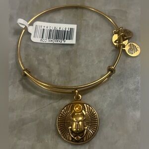 SWAROVSKI ALEX AND ANI Gold Scarab Charm Bangle Bracelet NWT New with Tags